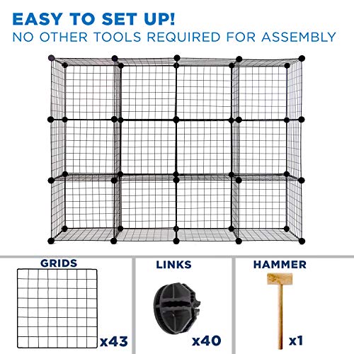 12-Cube Black Metal Wire Storage Organizer T683408