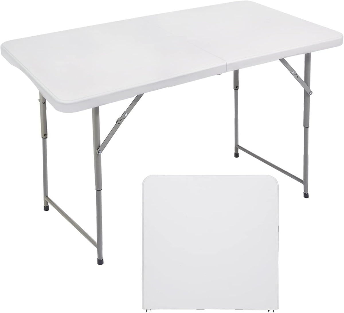 4ft Fold-in-Half Plastic Folding Utility Table Pack of 2 F97430