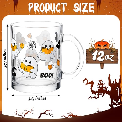 12 Pcs Halloween Ghost Glass Mugs 12 oz M8250
