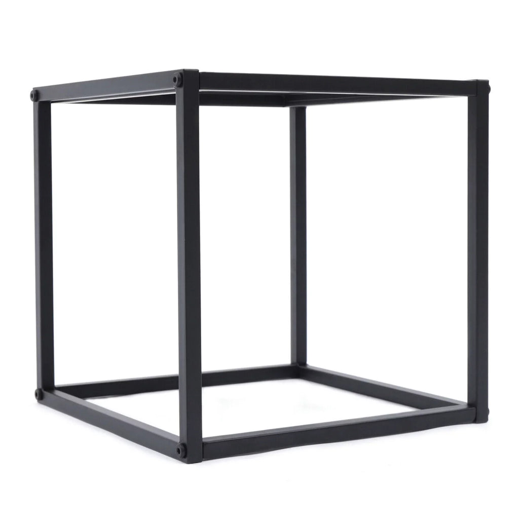 Square Coffee Table End Table Metal Side Table Matt Black R399059