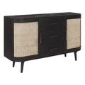 Black Natural 3-Drawer Wood Sideboard B699574