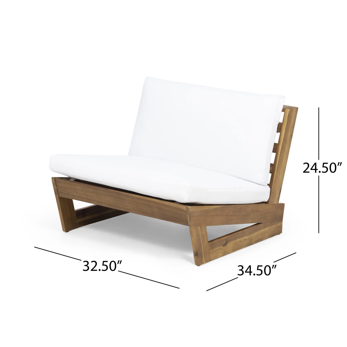 Acacia Wood Club Chairs with Cushions, Set of 2 R8431