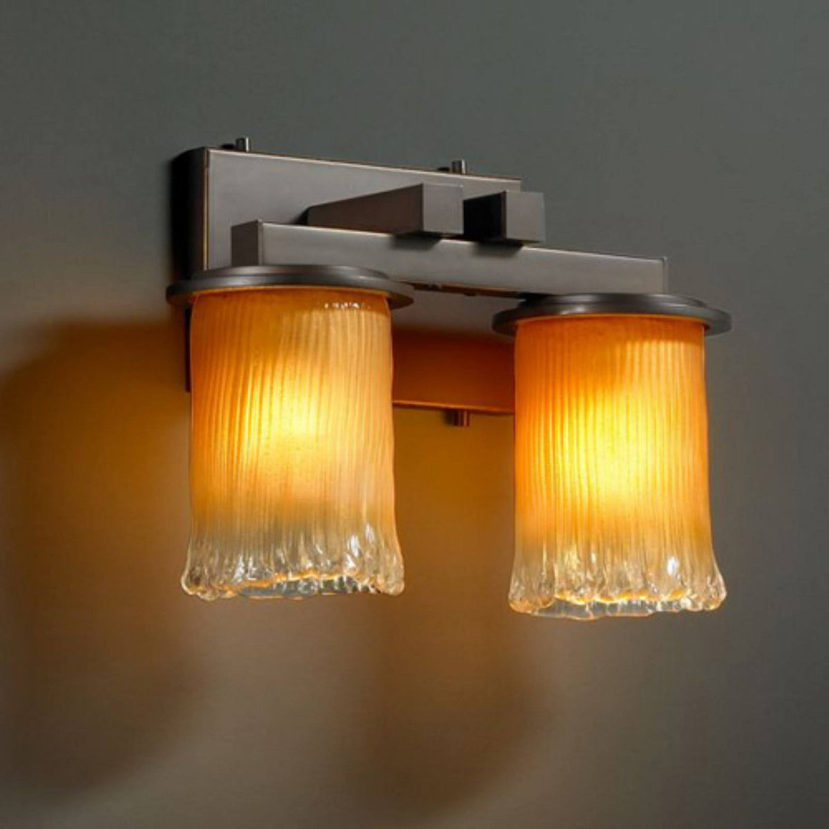 2-Light Straight-Bar Bath Bar in Dark Bronze E42982