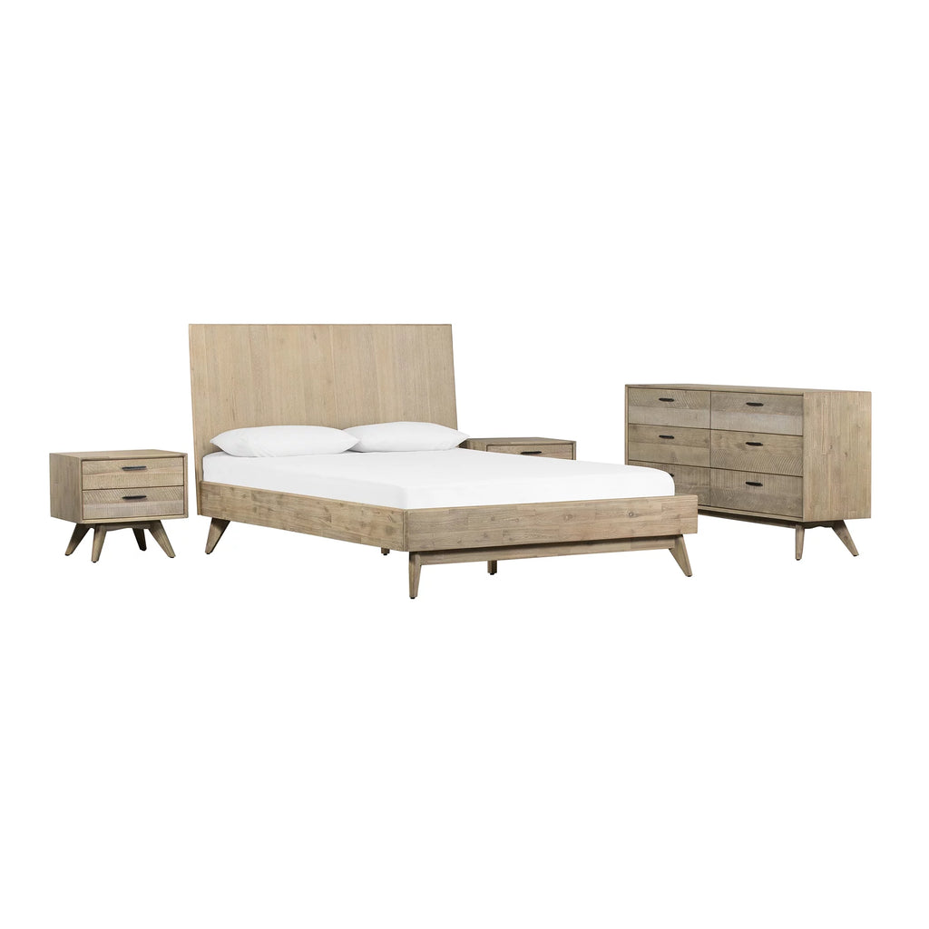 4 Piece Acacia Queen Bedroom Set with Dresser and Nightstands L400956