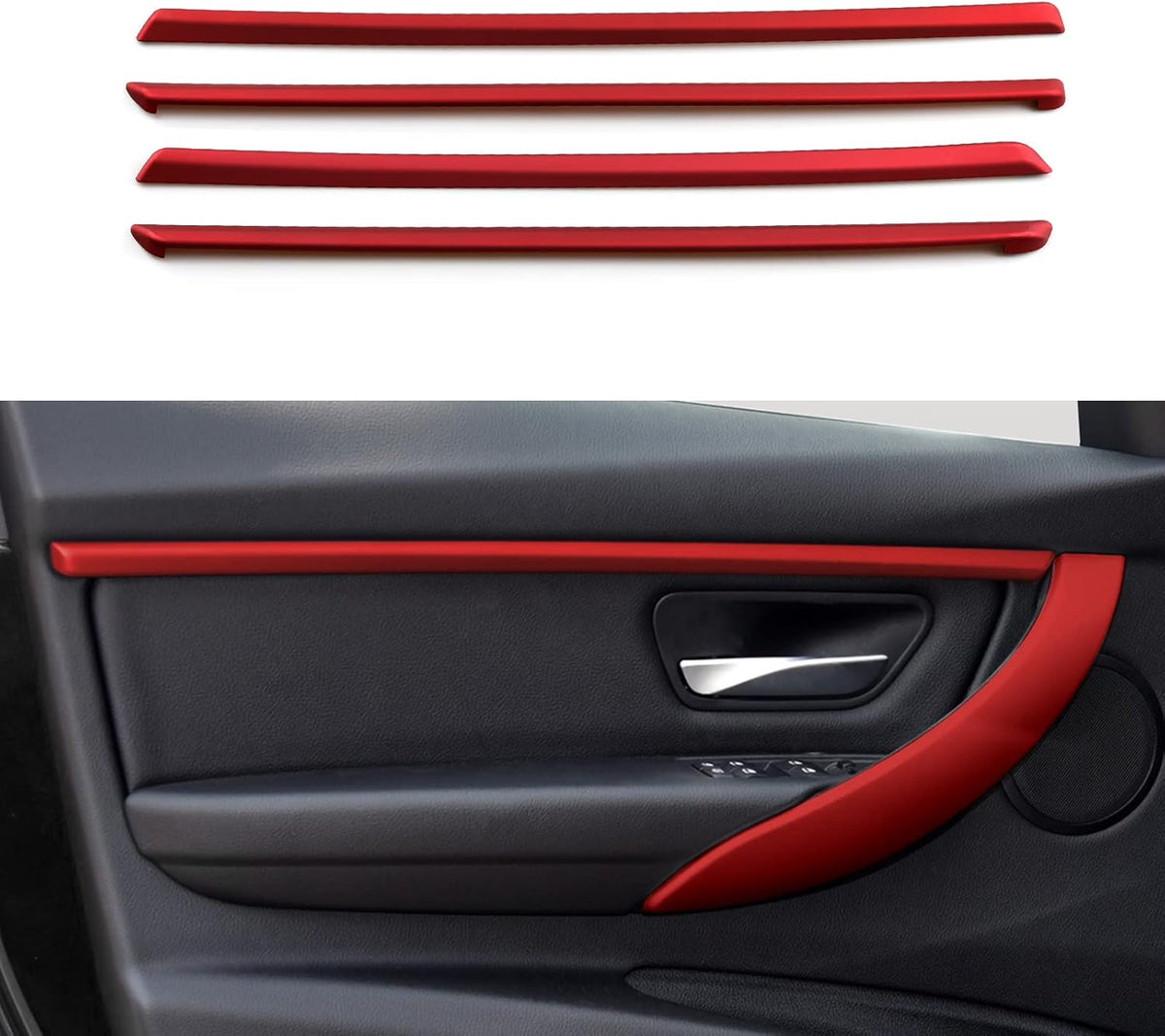 2PCS Car Door Handles Cover Sticker Decal ABS Trim (Blue) W3889