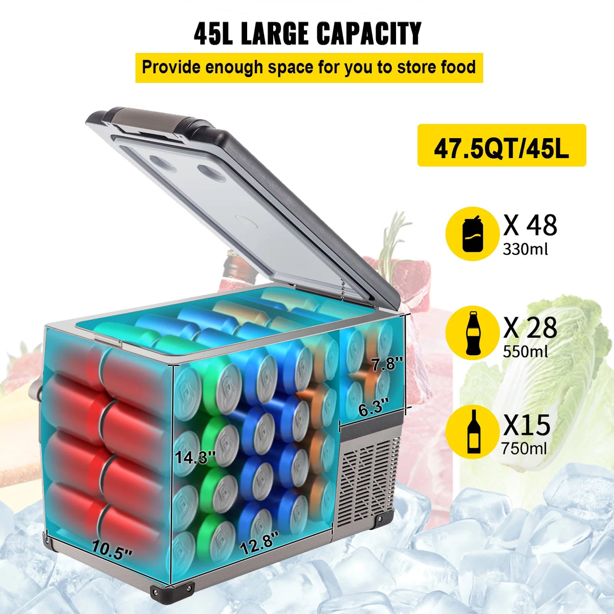 20L Portable Compact Refrigerator Freezer N712