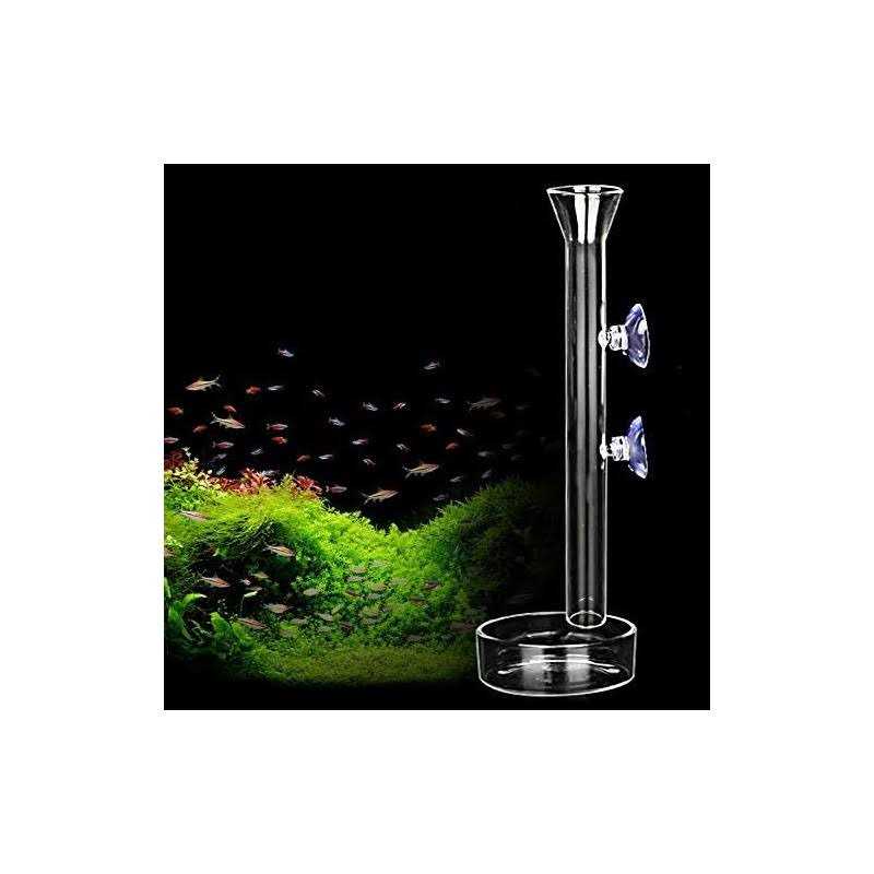 Aquarium Shrimp Feeding Tube and Dish Clear Crystal Glass Z88700