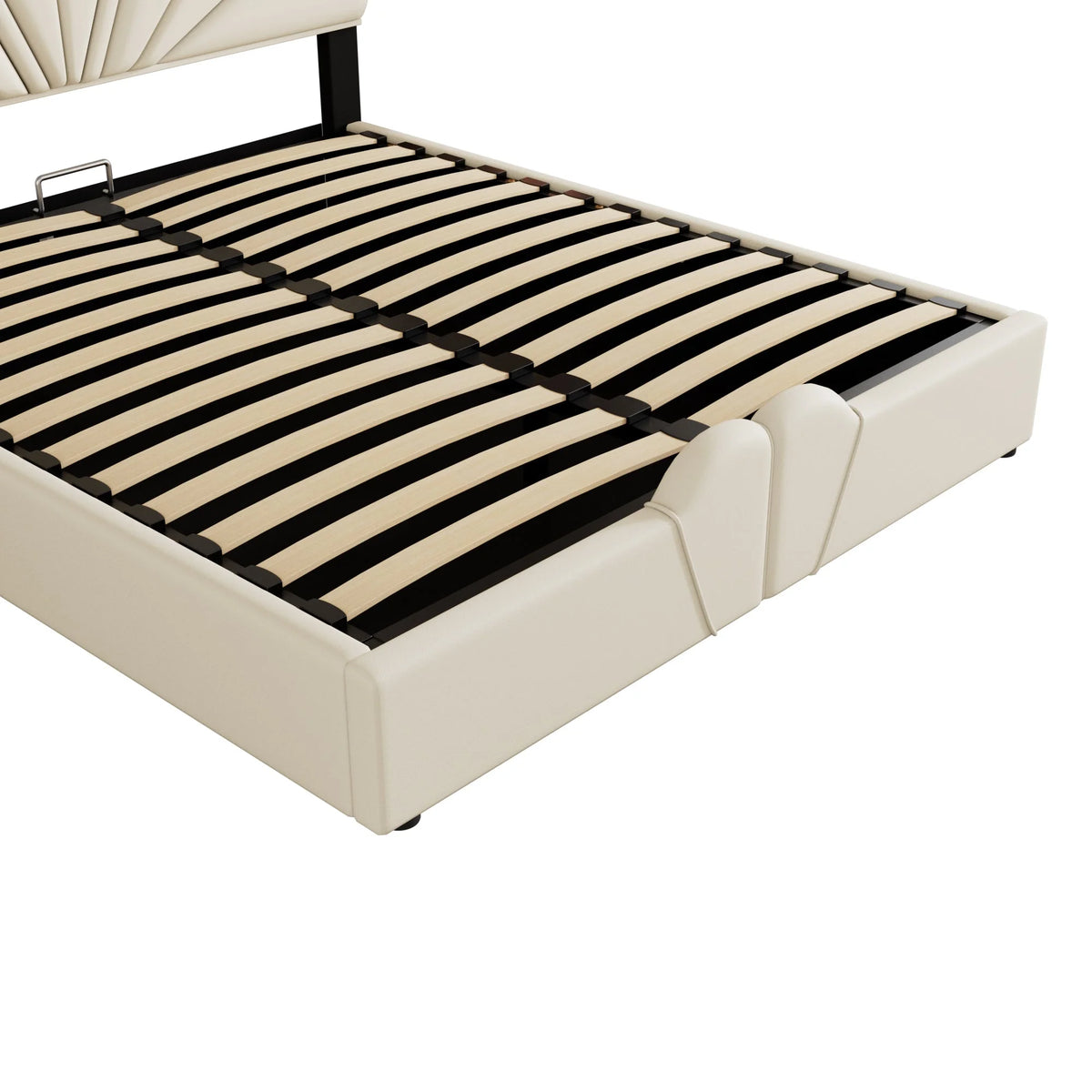 Queen Size Beige Platform Bed Q8378