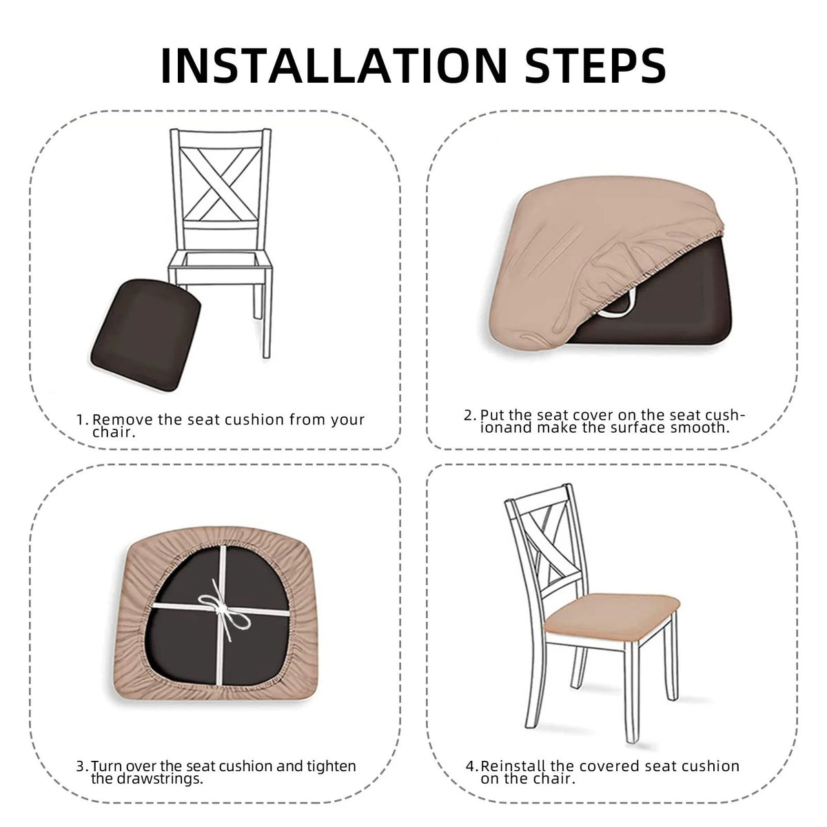 Leopard Print Dining Chair Seat Covers Y283037
