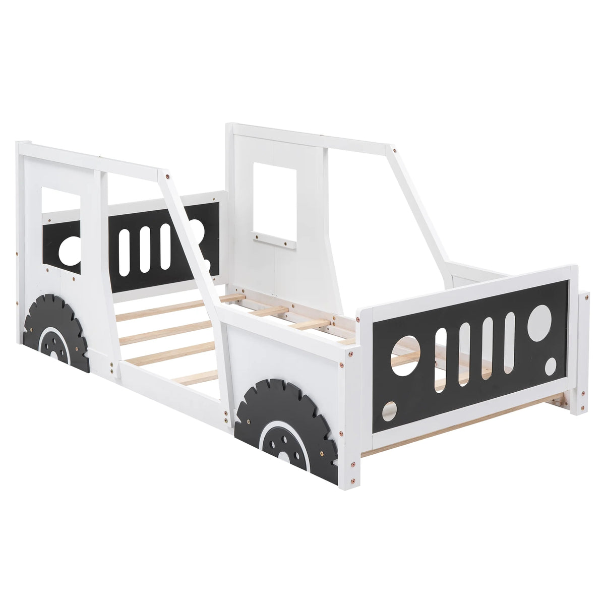 Blue Full Size Wood Car-Shaped Platform Bed D825
