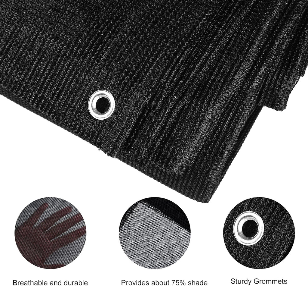 Black Heavy-Duty Mesh Tarp 10ftx20ft Pack of 2 K68860