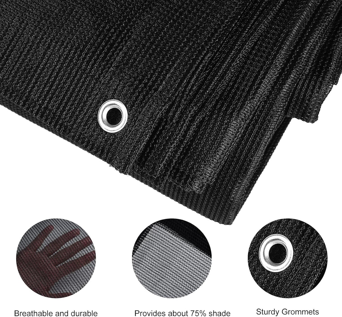 Black Heavy-Duty Mesh Tarp 10ftx20ft Pack of 2 K68860