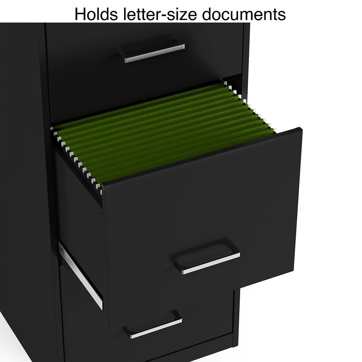 4 Drawer Vertical File Cabinet Locking Letter Black V86033