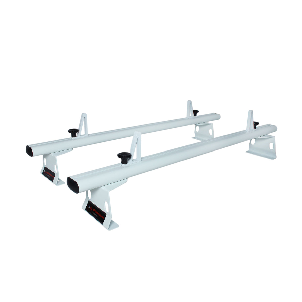 Aluminum 2 Bar Utility Drilling Van Roof Rack System with Ladder Stopper Gloss White W9007