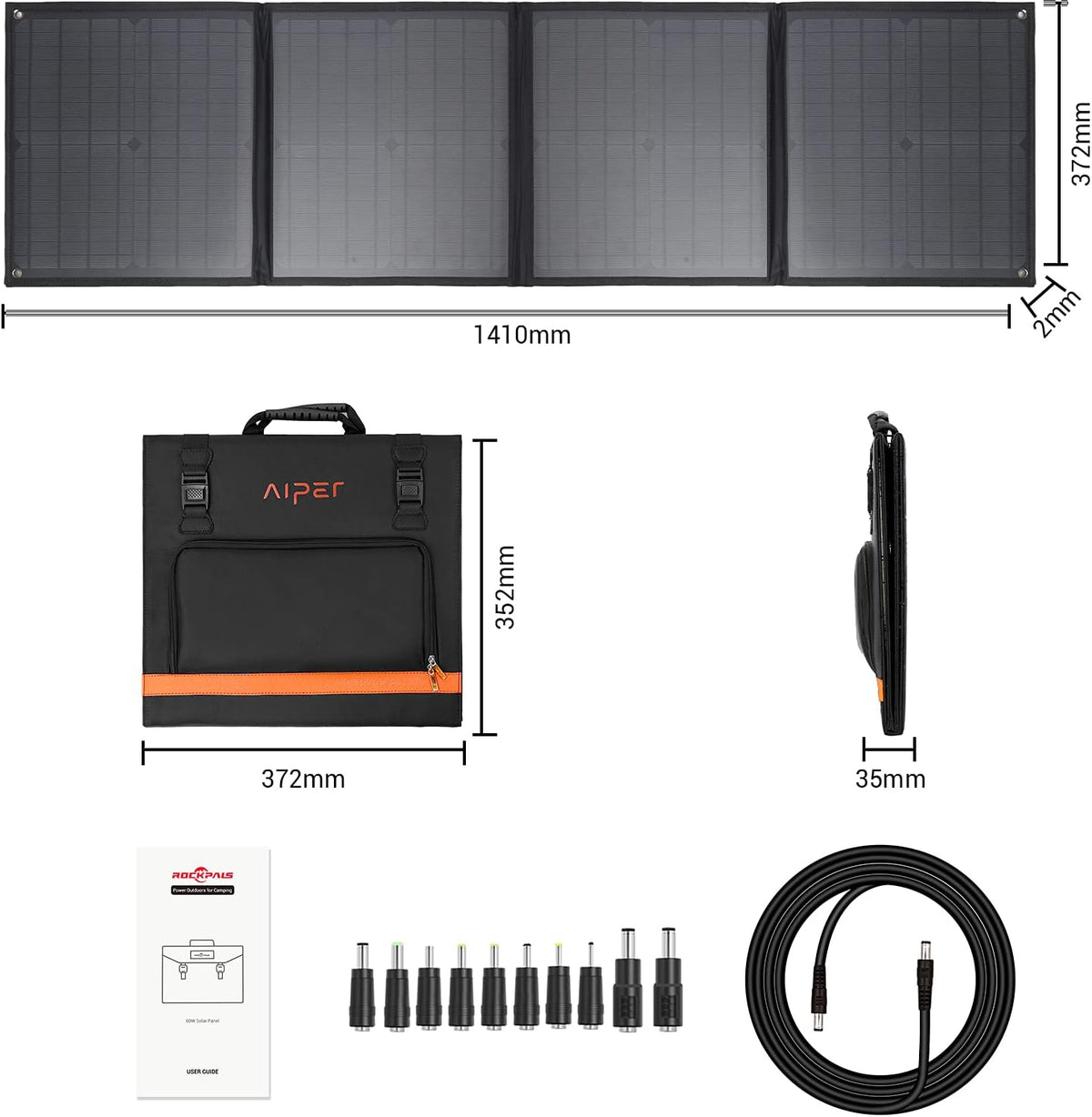 60W Portable Foldable Solar Panel with USB Port F5356