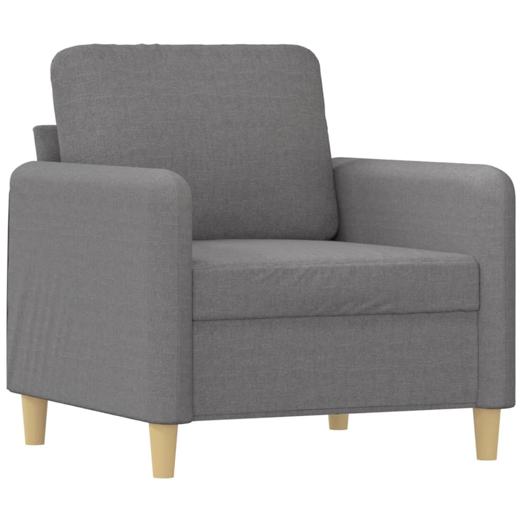 Light Gray Fabric Sofa Chair with Footstool D764743