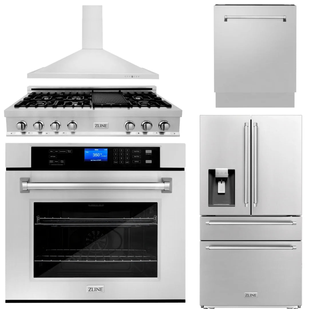 48 Rangetop, Range Hood, Refrigerator with Water and Ice Dispenser, Dishwasher, Wall Oven O451025