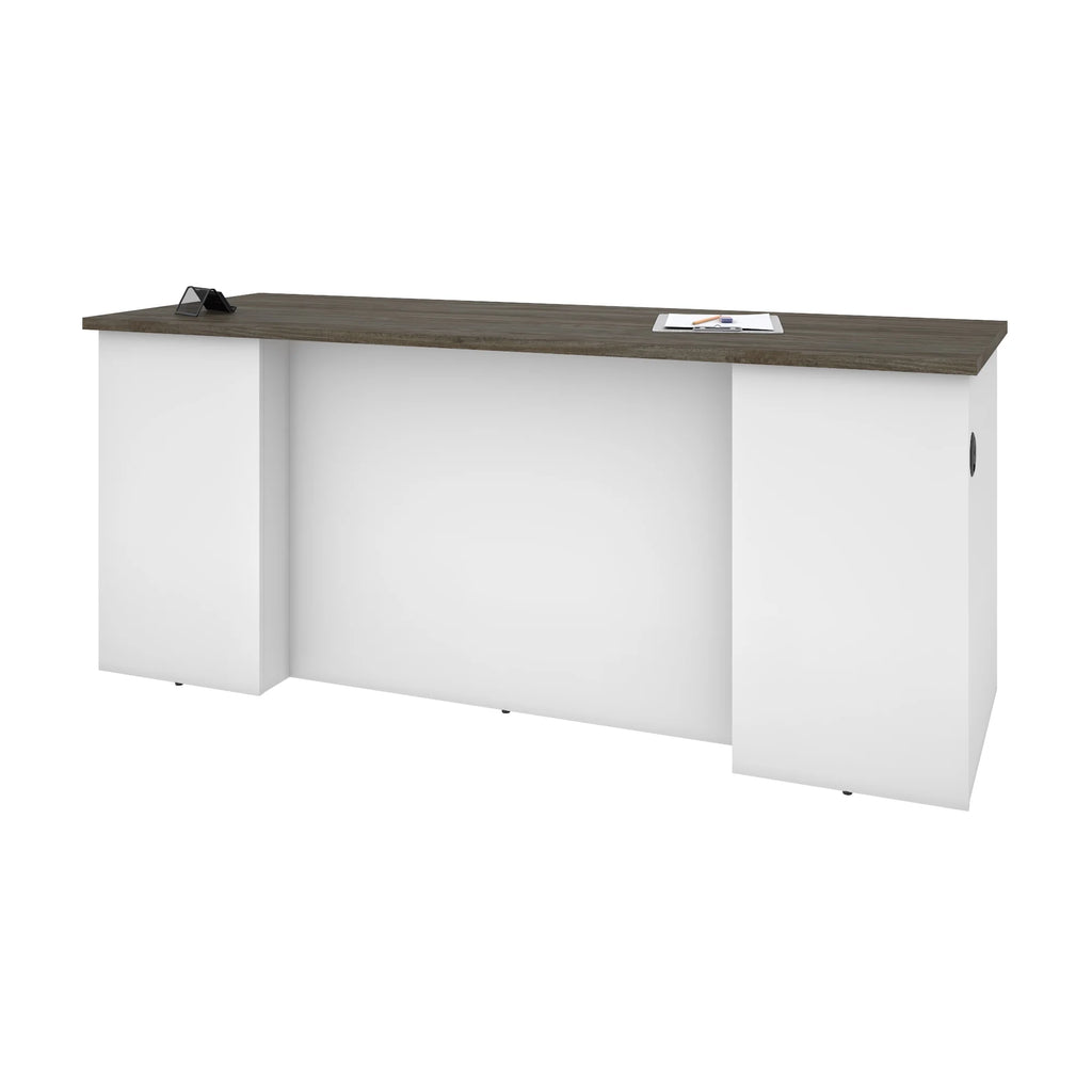 71W Desk Shell in Walnut Grey & White K290