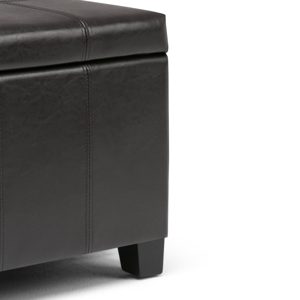 Black Storage Ottoman Bench P6394