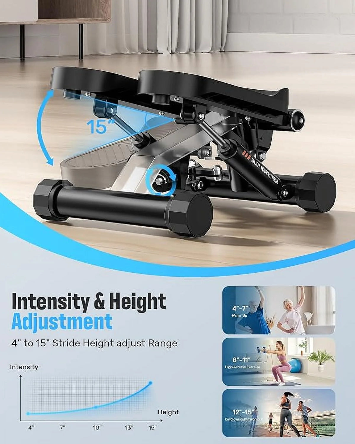 Stair Stepper with Resistance Band Y269064