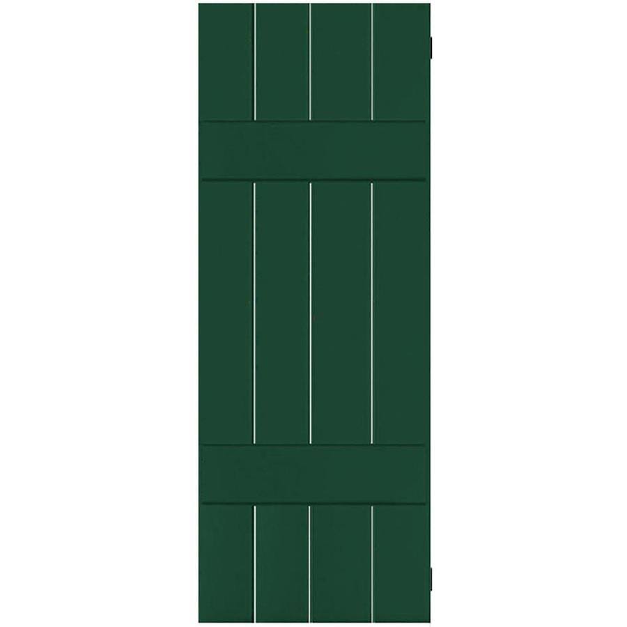 15 in. x 50 in. Real Wood Western Red Cedar Board and Batten Shutters Pair N8063