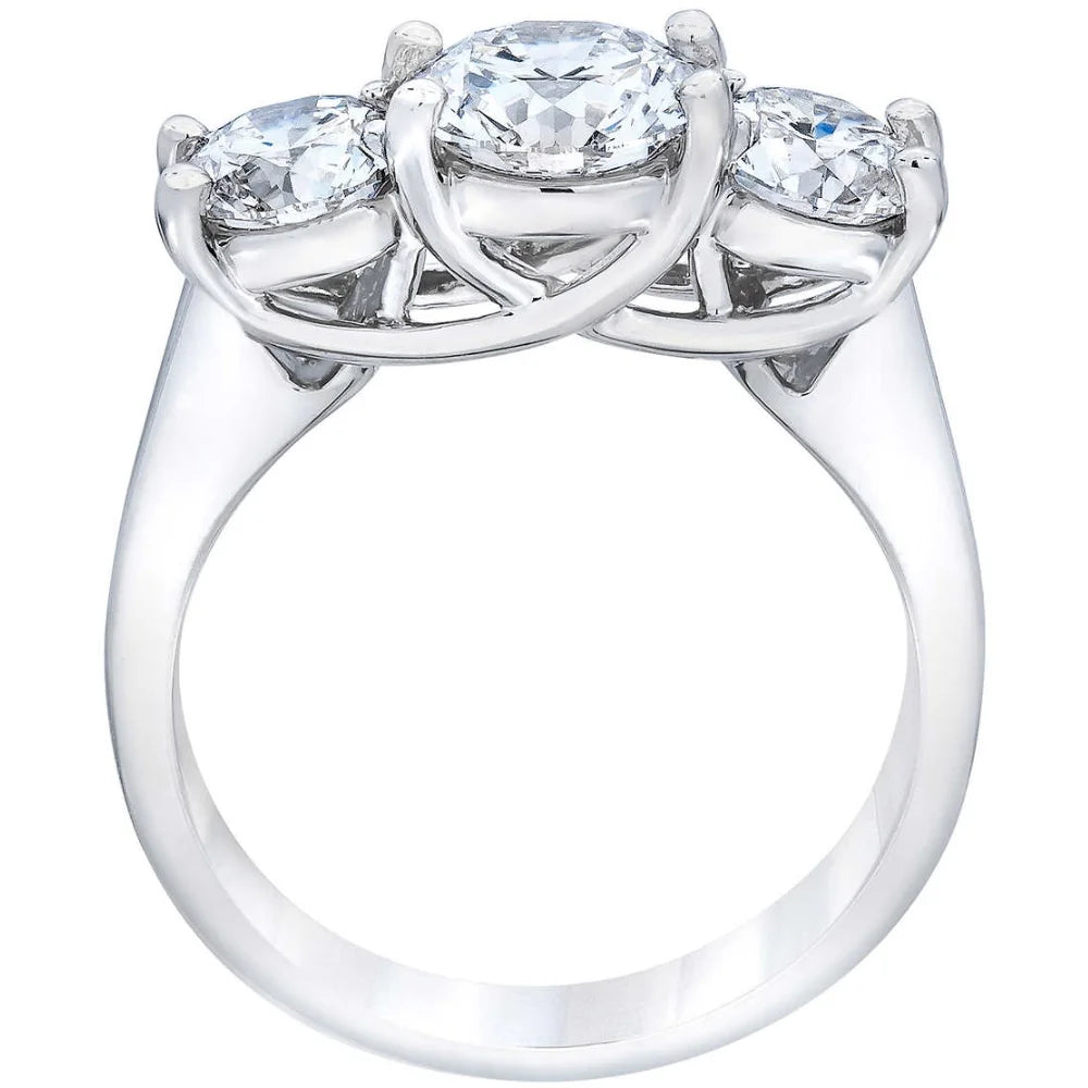 14k White Gold Three Stone Engagement Ring A690