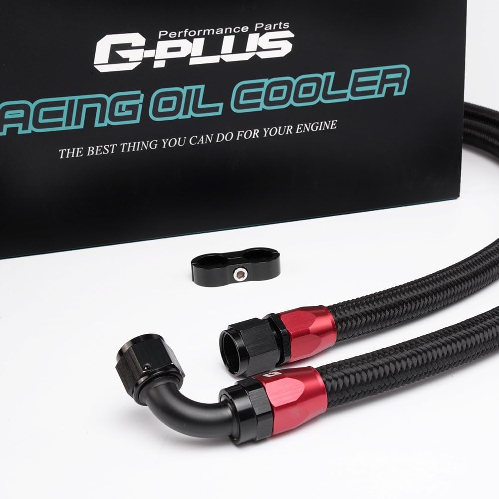 30 ROW Universal Engine Aluminum Oil Cooler Kit with 7" Electric Cooling Fan and Oil Filter Adapter Kit K846398