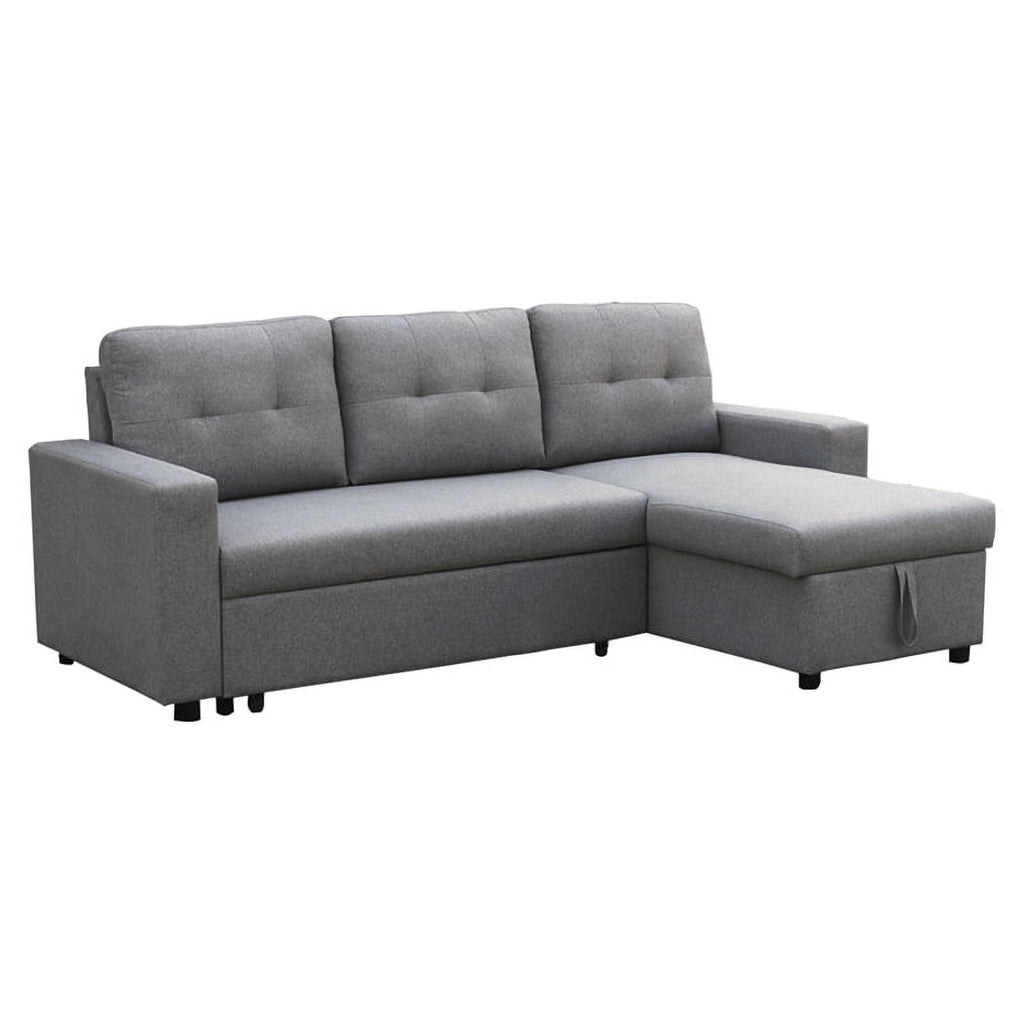 Gray Fabric Reversible Sleeper Sectional D9708