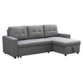 Gray Fabric Reversible Sleeper Sectional D9708