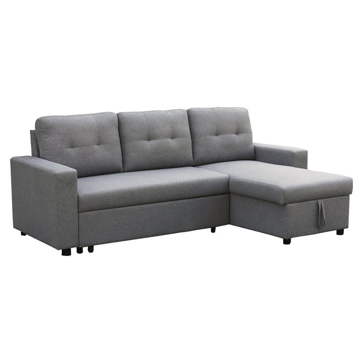 Gray Fabric Reversible Sleeper Sectional D9708
