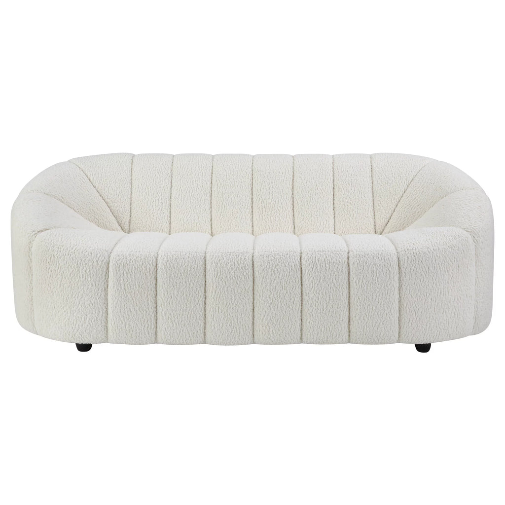 White Teddy Sherpa Wooden Frame Sofa N2913
