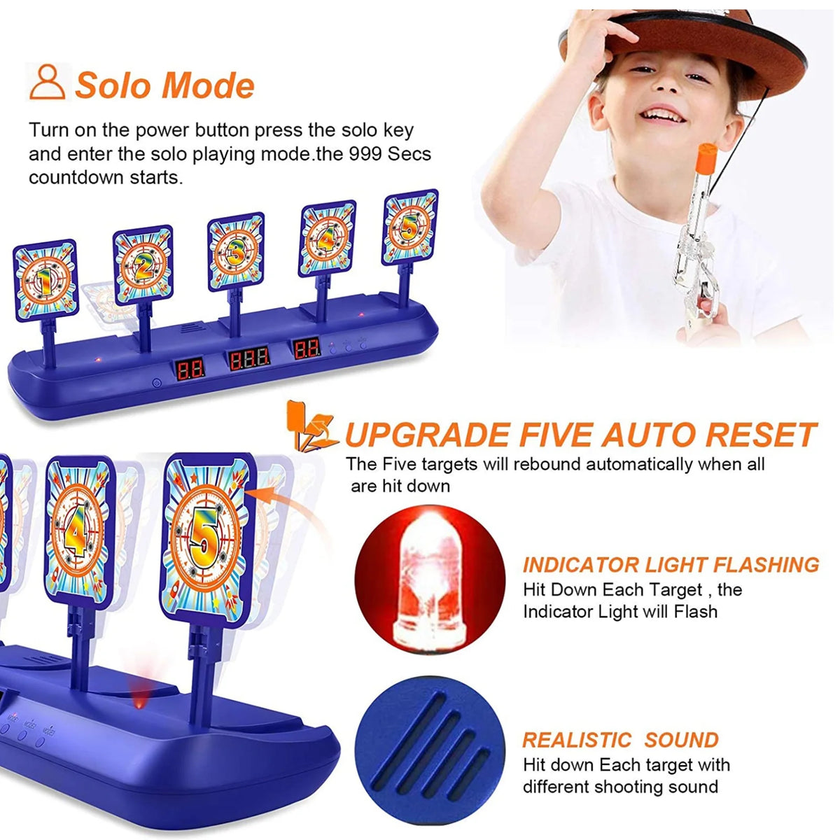 Electronic Shooting Targets for Nerf Guns Practice Q4462