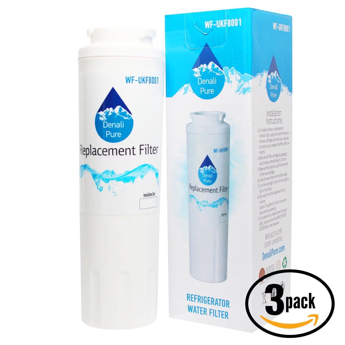 3-Pack Refrigerator Water Filter Cartridge U776