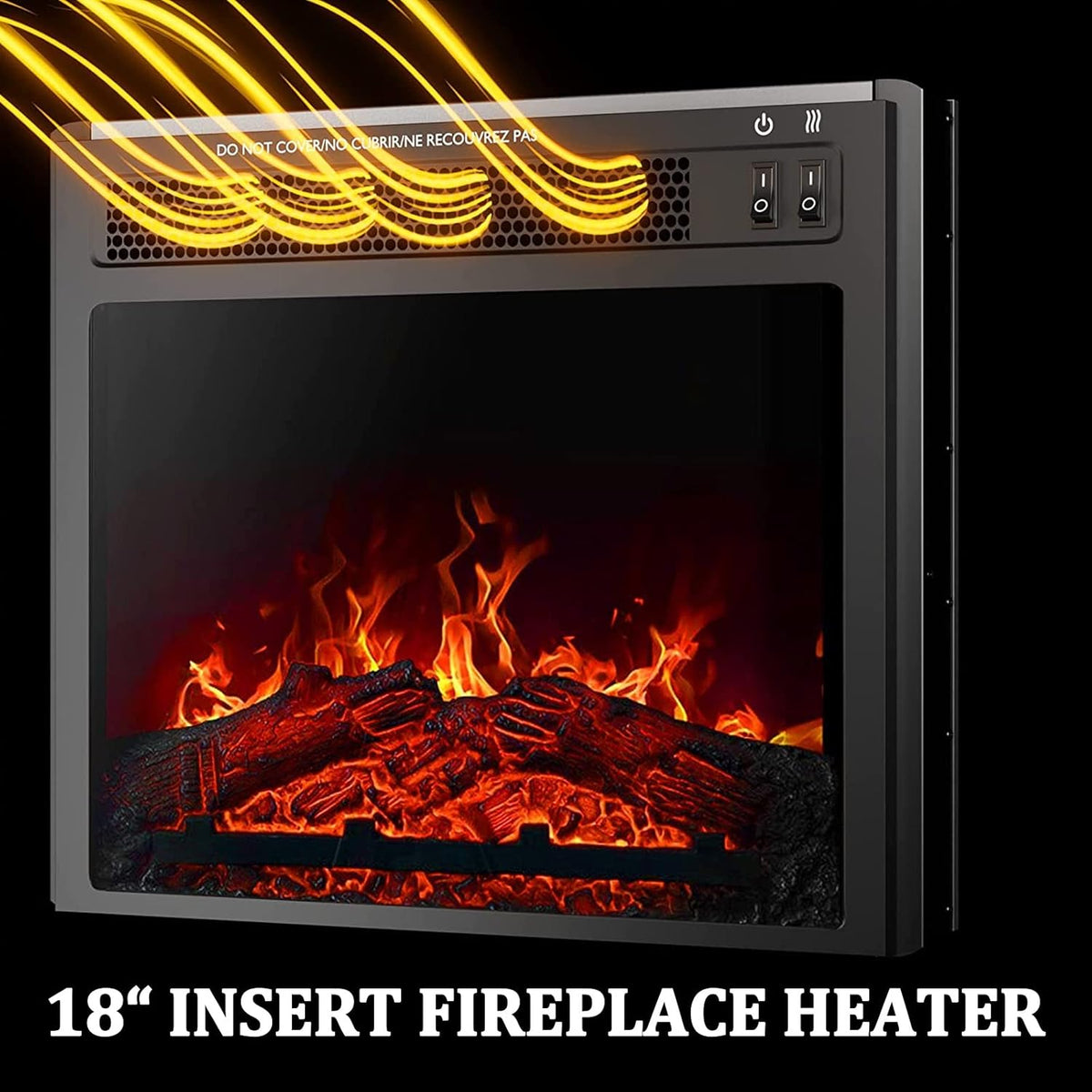 47 Inch Electric Fireplace TV Stand with Heater, Wood Media Console X40956