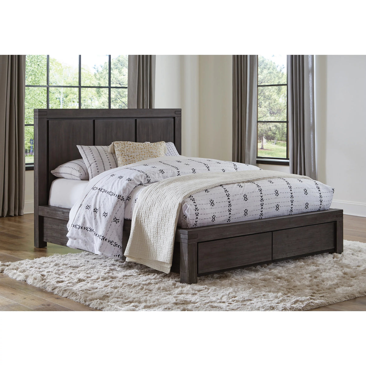 King-size Solid Wood Platform Bed C11815