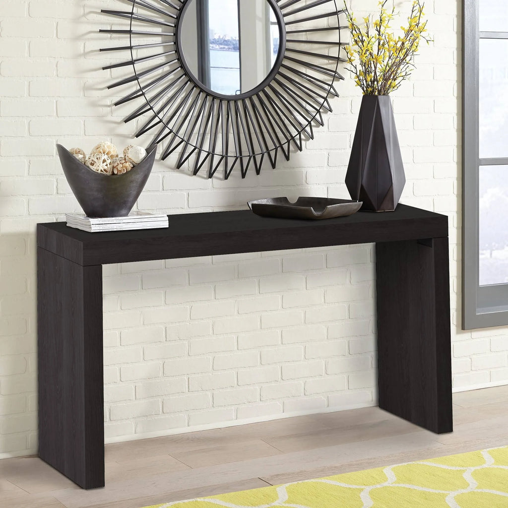 Black Wood Grain Veneer Console Table F265