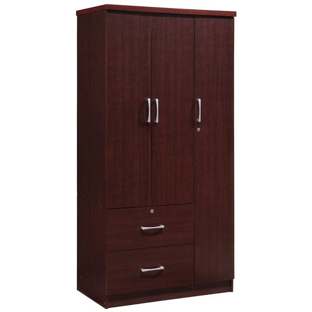 3 Door Armoire with 2 Drawer in Mahogany M6277