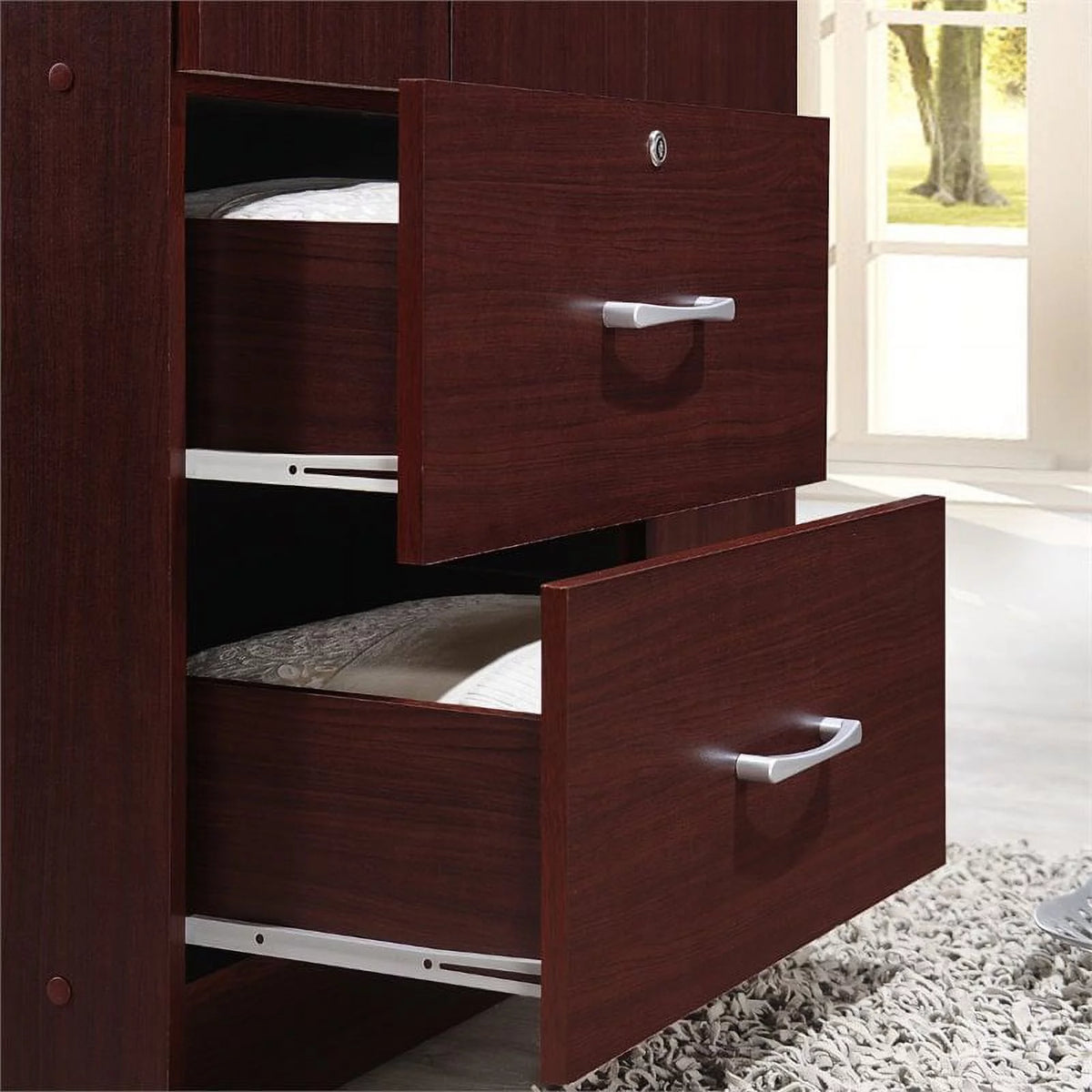 3 Door Armoire with 2 Drawer in Mahogany M6277