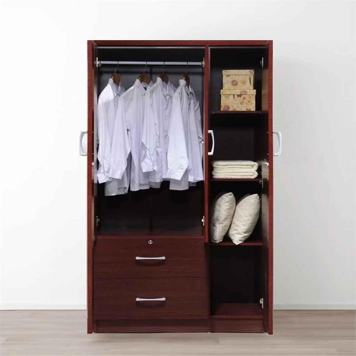 3 Door Armoire with 2 Drawer in Mahogany M6277