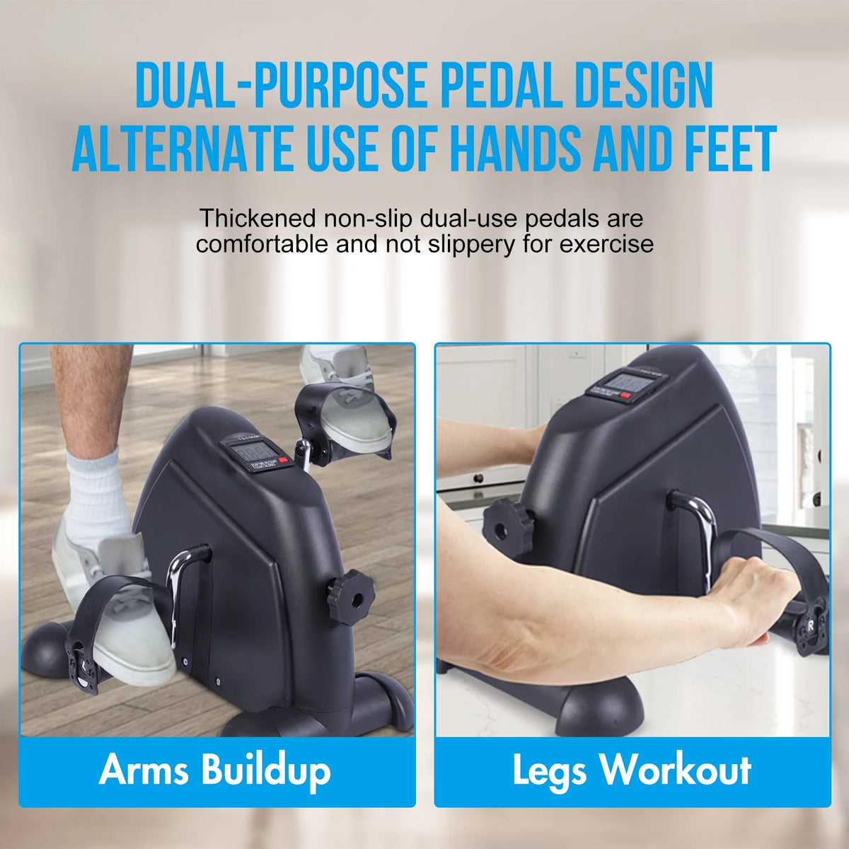 Black Under Desk Exercise Bike with LCD Display O627084