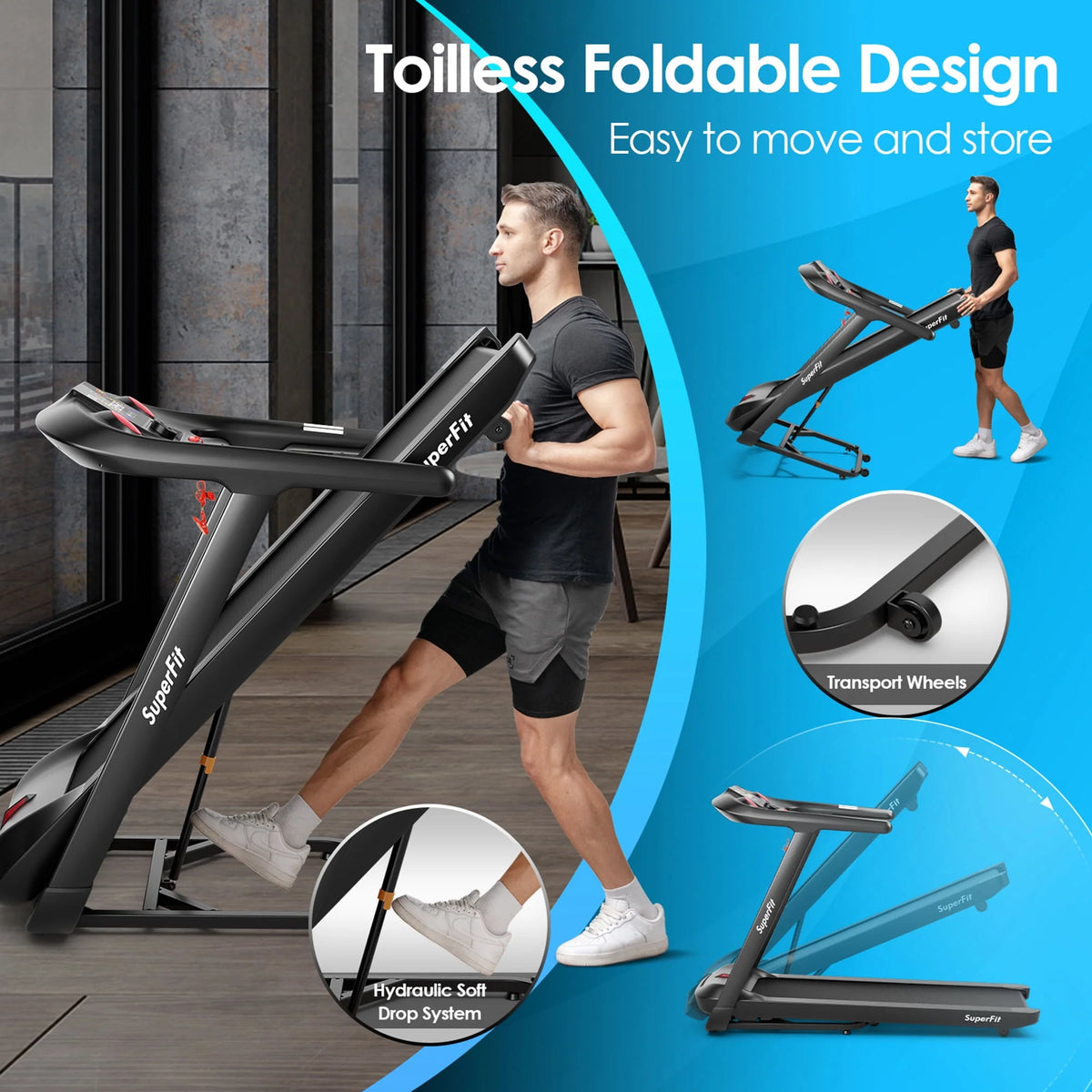 4.75HP Folding Electric Treadmill C578