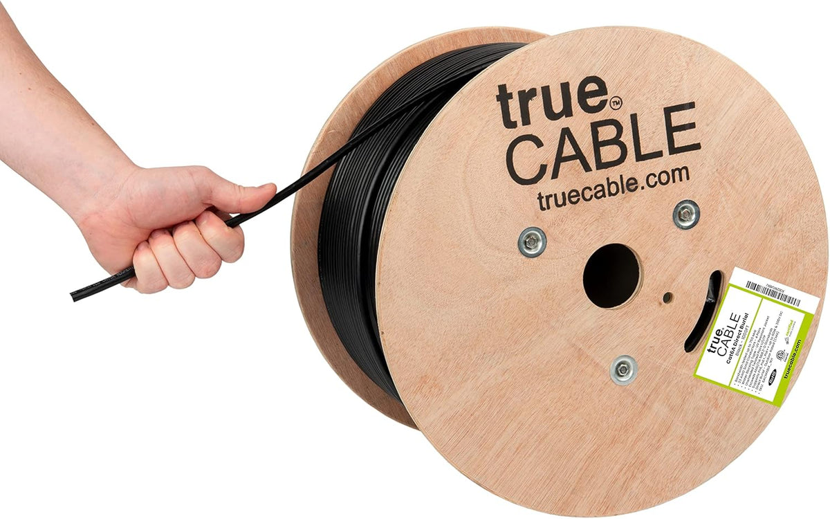 1000ft White 23AWG Solid Bare Copper Cat6A Bulk Ethernet Cable E46821