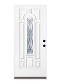 Fiberglass Center Arch Lite Left-Hand Inswing Unfinished Prehung Door L606
