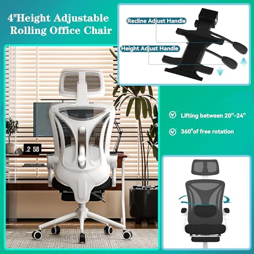 Black Ergonomic Office Chair with Footrest K801