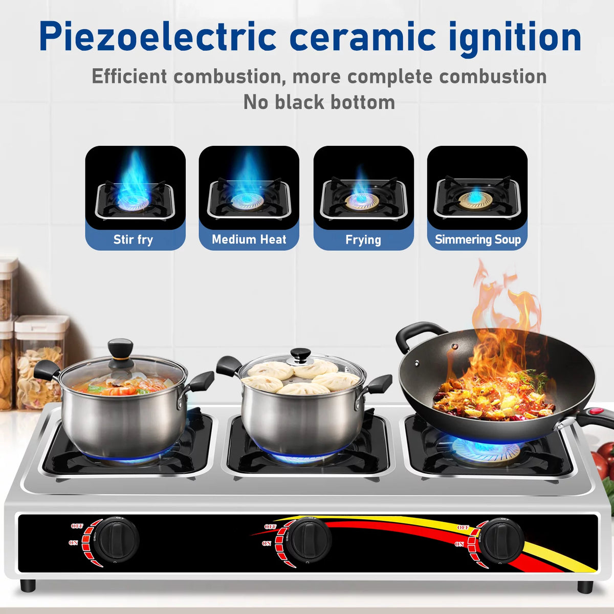 3 Burner Stainless Steel Portable Camping Gas Stove R153