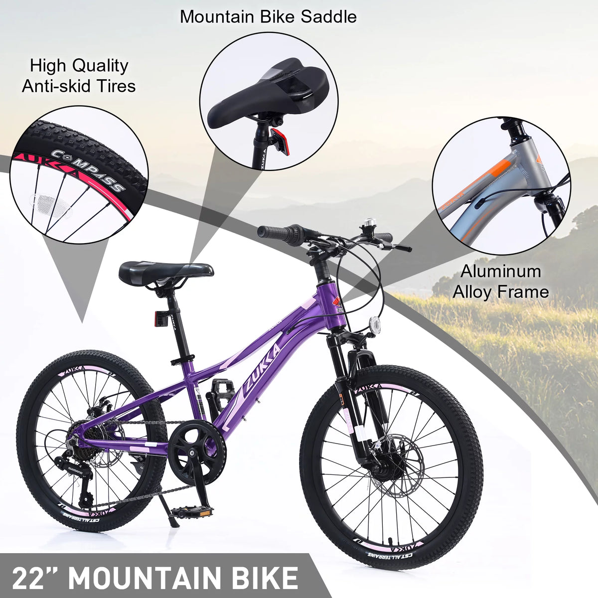 20 Mountain Bike 7 Speed Aluminum Frame Bicycle in Blue S30746