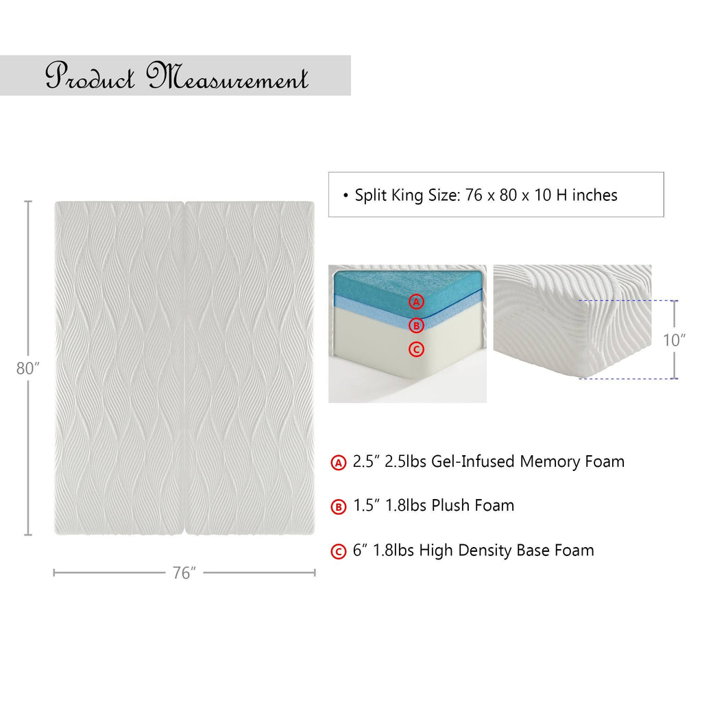 Forest 10-Inch Gel-Infused Memory Foam Mattress O70280
