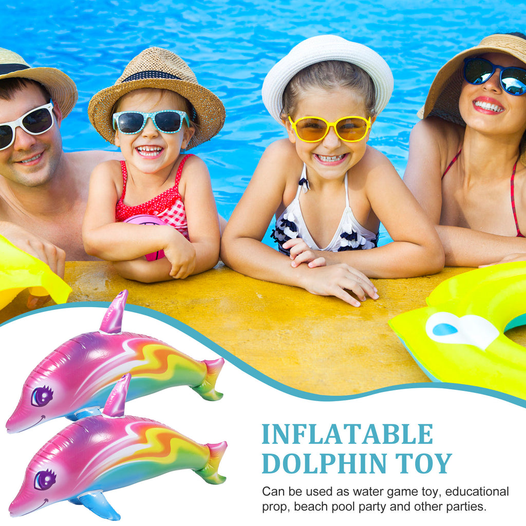 2 Pcs Inflatable Dolphin Toy Swimming Pool Learning Toys K586