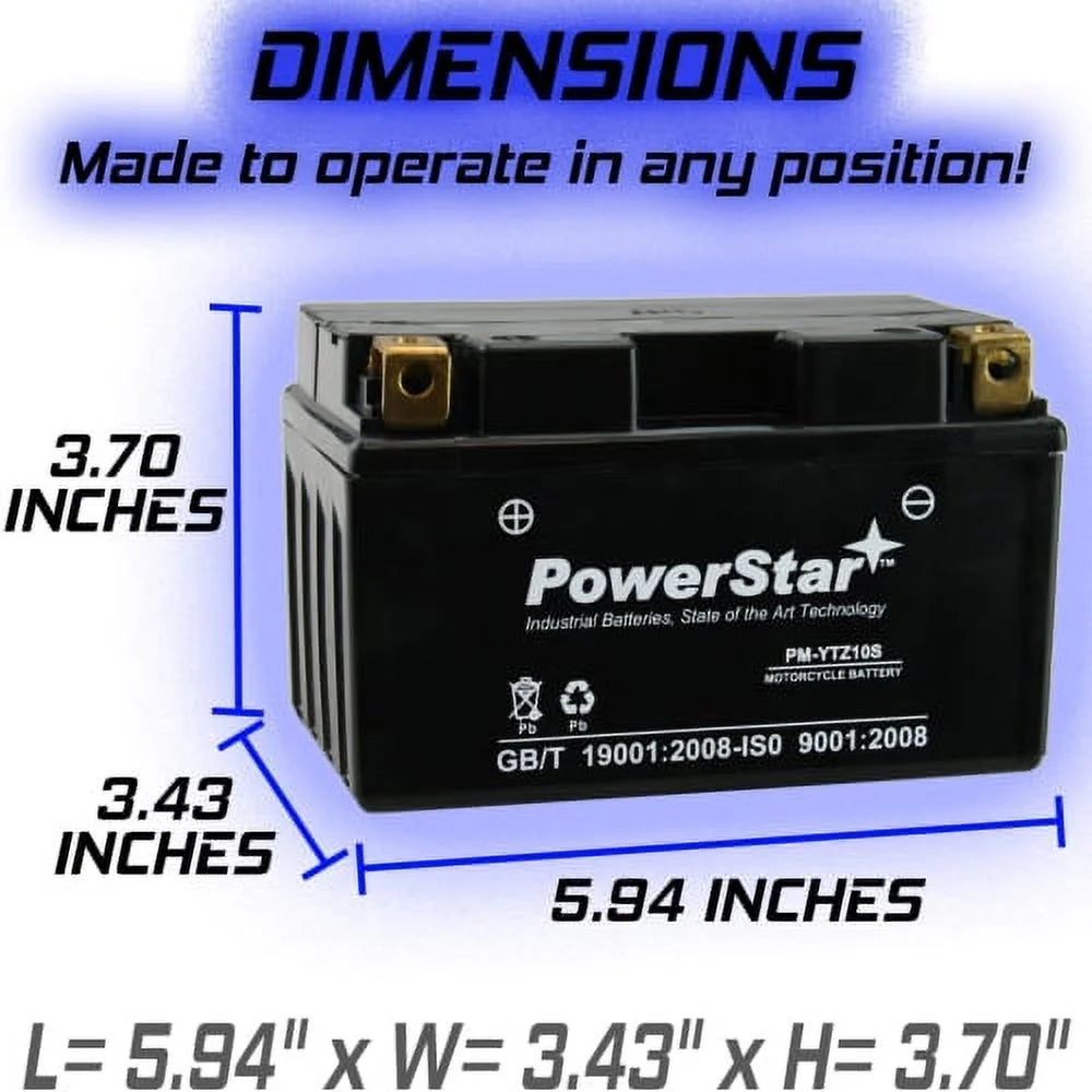 Motorcycle Battery Compatible with Kawasaki Ninja ZX-10R 2016 to 2019 F70971