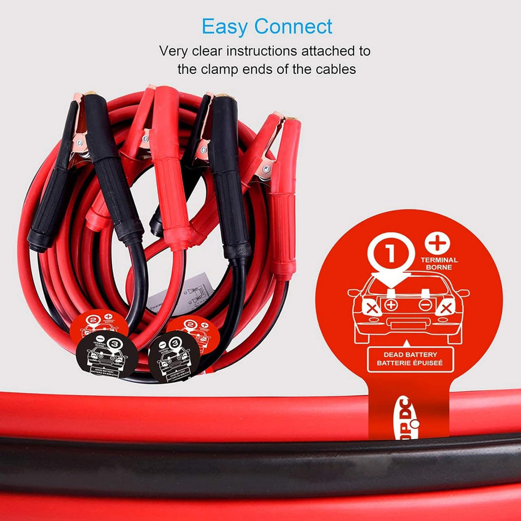 0 Gauge 20 Feet Heavy Duty Booster Cables with Carry Bag H194